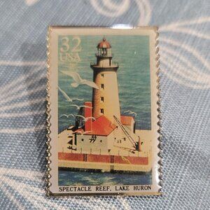 US 32c Postage Stamp Lighthouse Pin